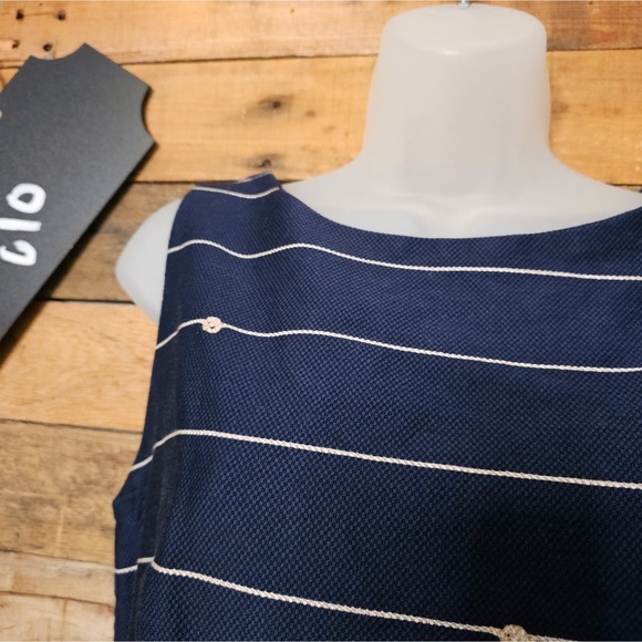 The limited women's navy blue dress with stripes size 6 - Picture 3 of 13
